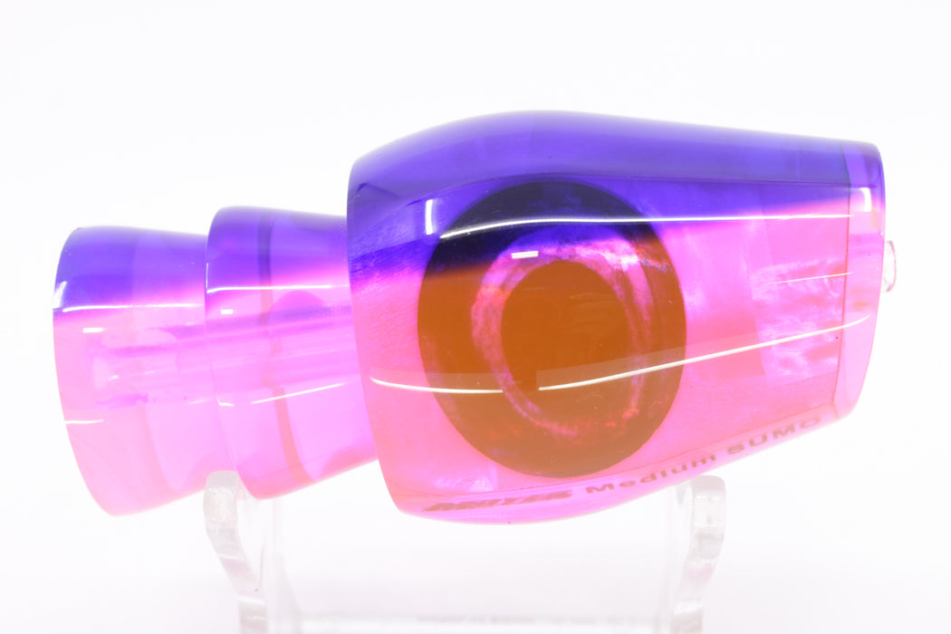 Moyes Lures Pink Resin MOP Blue Back Taxi Eyes Medium Sumo 12" 3.7oz