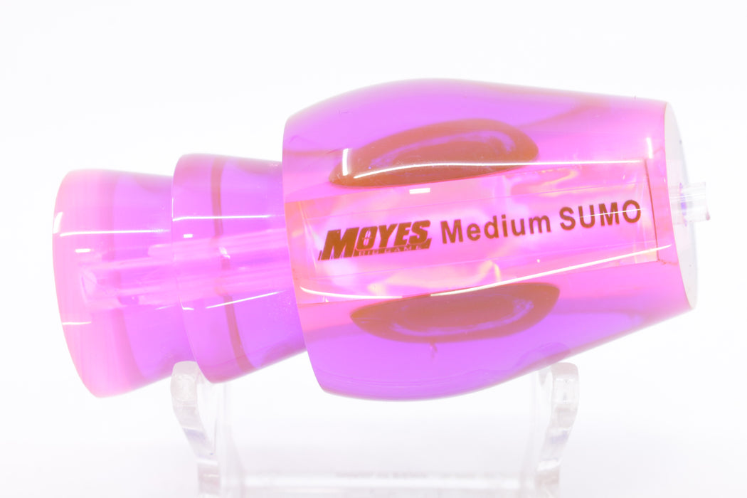 Moyes Lures Pink Resin MOP Blue Back Taxi Eyes Medium Sumo 12" 3.7oz