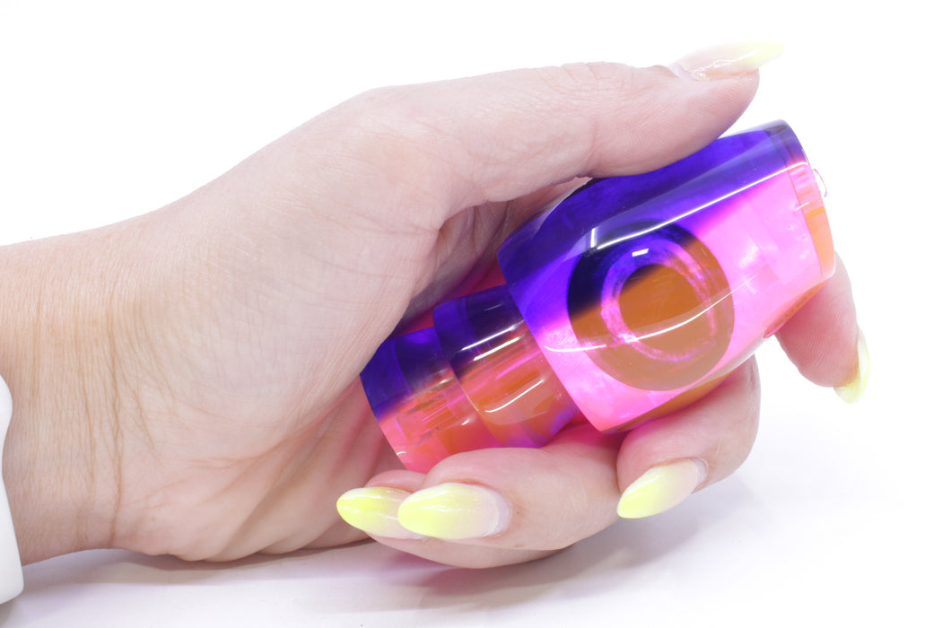 Moyes Lures Pink Resin MOP Blue Back Taxi Eyes Medium Sumo 12" 3.7oz