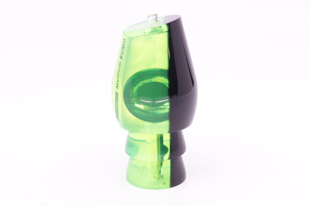 Moyes Lures Lime Green MOP Black Back Taxi Eyes Medium Sumo 12" 3.7oz