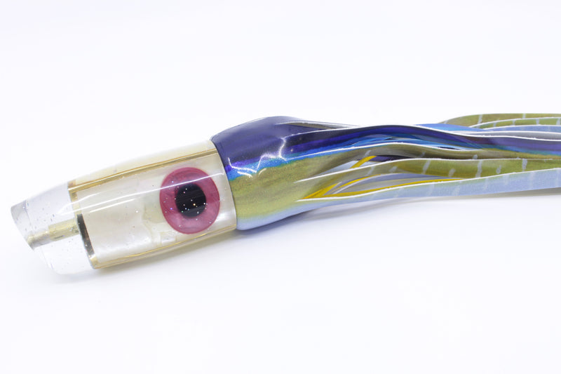 Tanigawa Lures Gold Shell Large Plunger 14" 8.8oz Fired Tailz Vinyl Yellowfin
