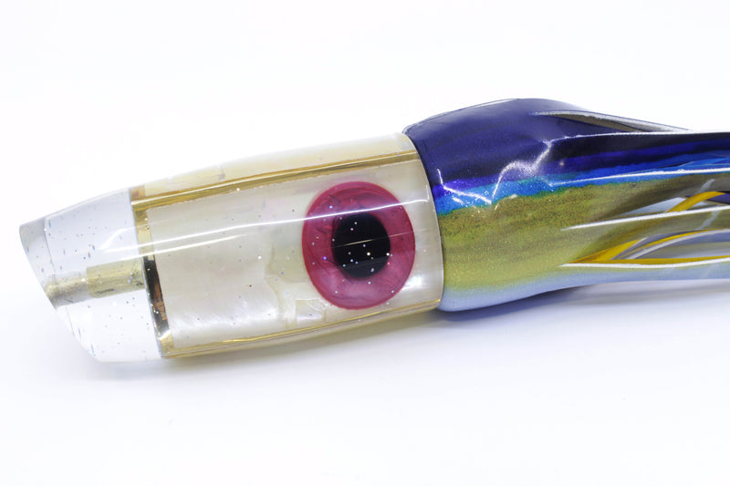 Tanigawa Lures Gold Shell Large Plunger 14" 8.8oz Fired Tailz Vinyl Yellowfin