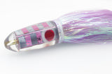 Ganku Lures Purple Rainbow-Tahitian MOP Zebra Long Bullet 9" 7.5oz Flashabou #2