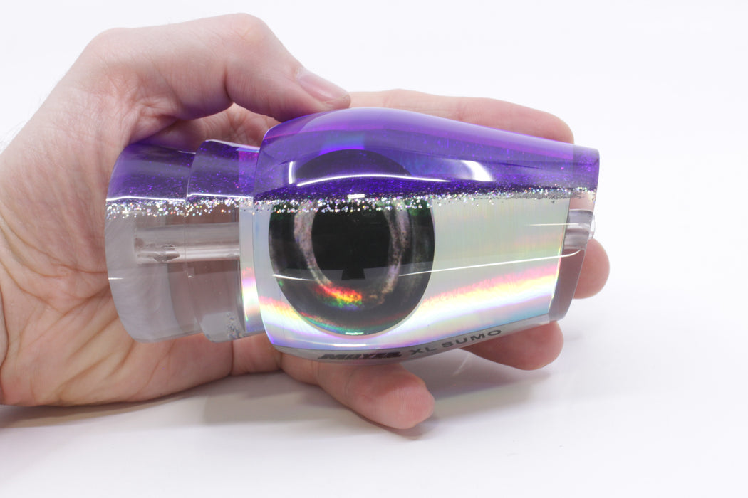 Moyes Lures Silver Rainbow Purple-Silver Back Taxi Eyes XL Sumo 16" 13oz GZE