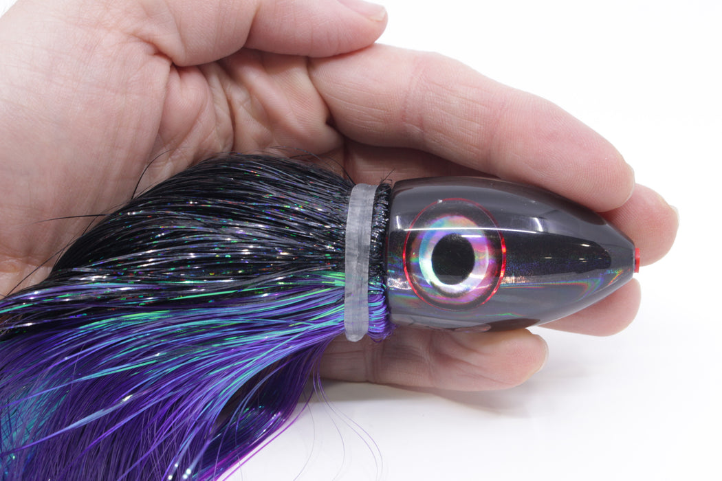 Aloha Lures Black Rainbow Natural Eyes Uncle Moe 9" 4oz Strobez