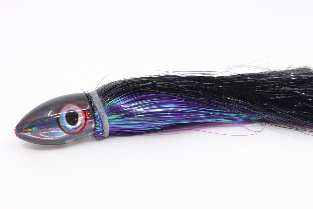 Aloha Lures Black Rainbow Natural Eyes Uncle Moe 9" 4oz Strobez