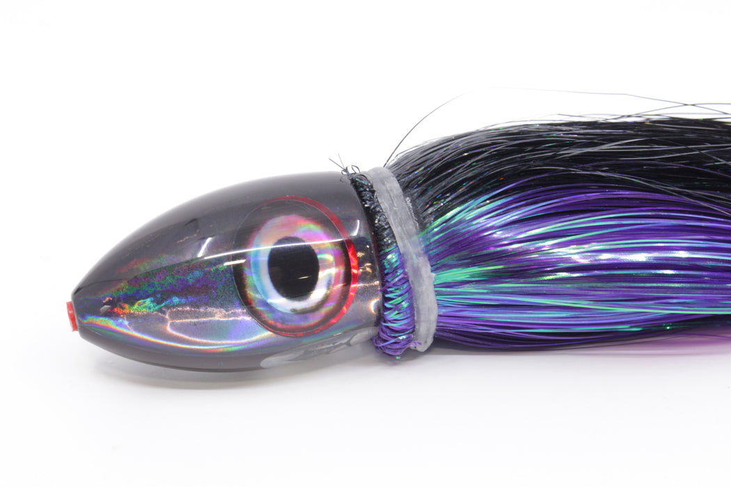 Aloha Lures Black Rainbow Natural Eyes Uncle Moe 9" 4oz Strobez