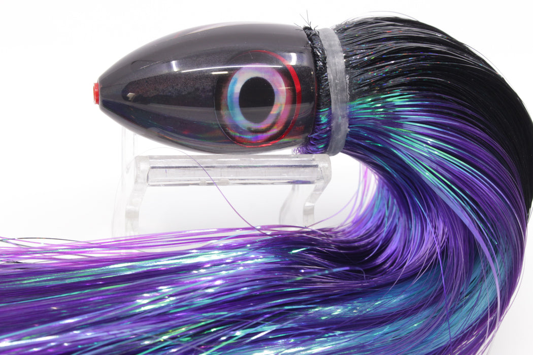 Aloha Lures Black Rainbow Natural Eyes Uncle Moe 9" 4oz Strobez