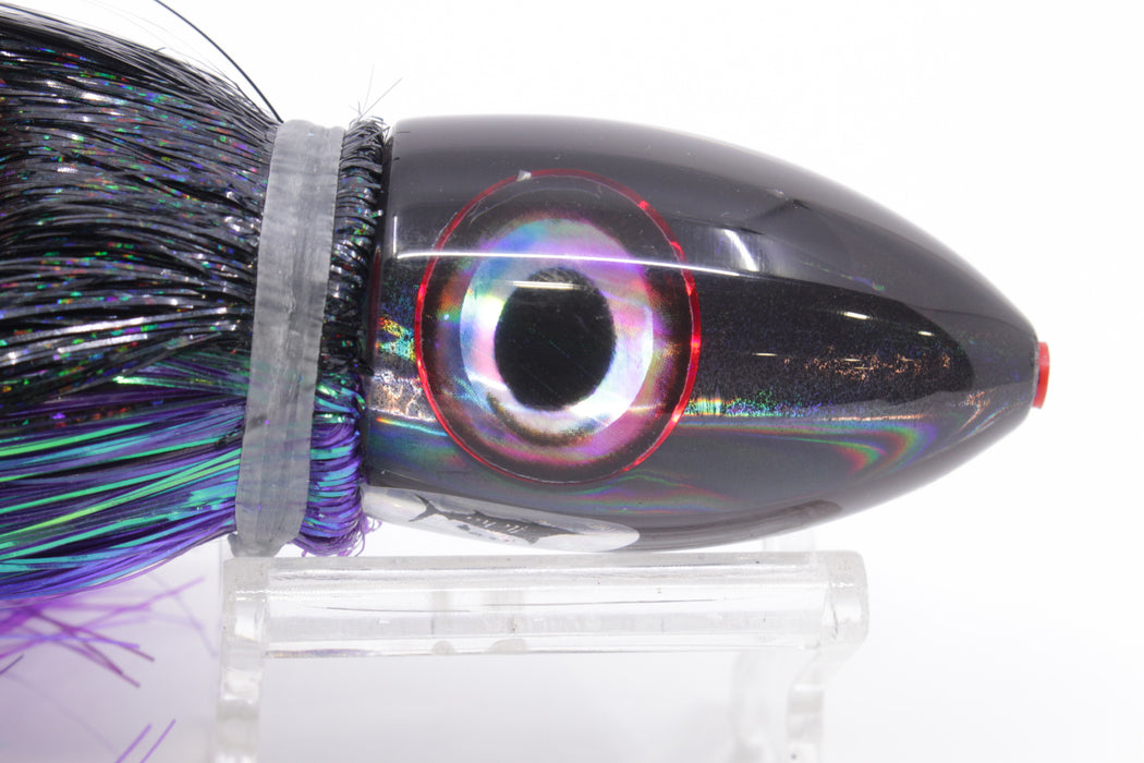 Aloha Lures Black Rainbow Natural Eyes Uncle Moe 9" 4oz Strobez