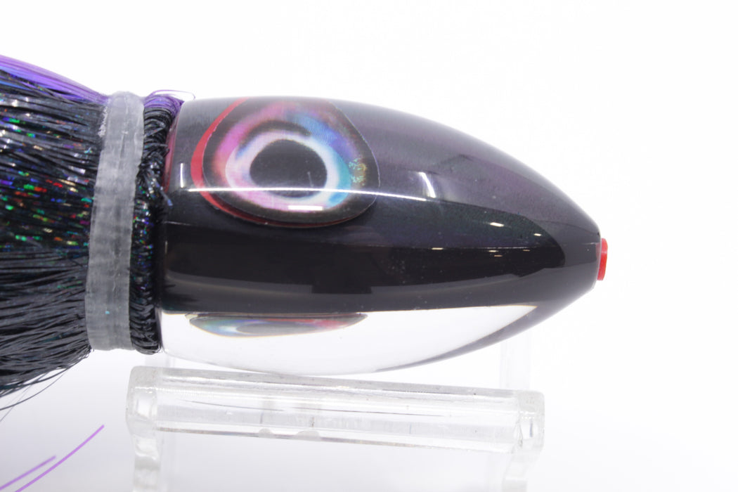 Aloha Lures Black Rainbow Natural Eyes Uncle Moe 9" 4oz Strobez