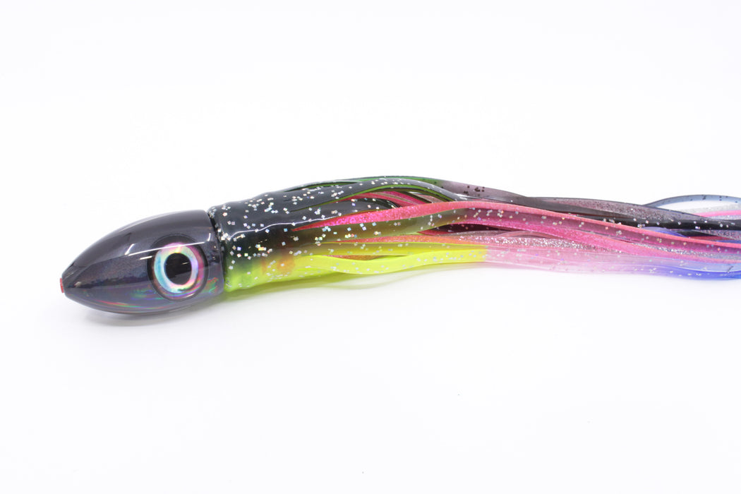 Aloha Lures Black Rainbow Uncle Moe 9" 5oz Skirted Magic Johnson