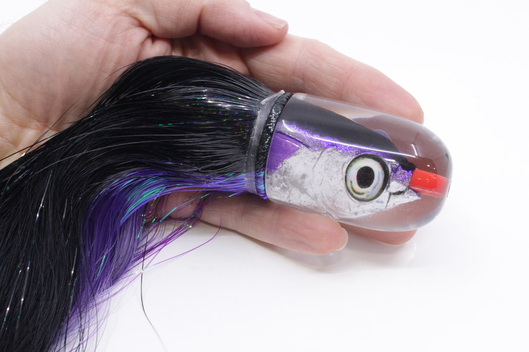 Aloha Lures Black-Purple Back Large Magic Malolo 12" 7oz Strobez Black-Purple