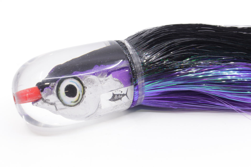 Aloha Lures Black-Purple Back Large Magic Malolo 12" 7oz Strobez Black-Purple