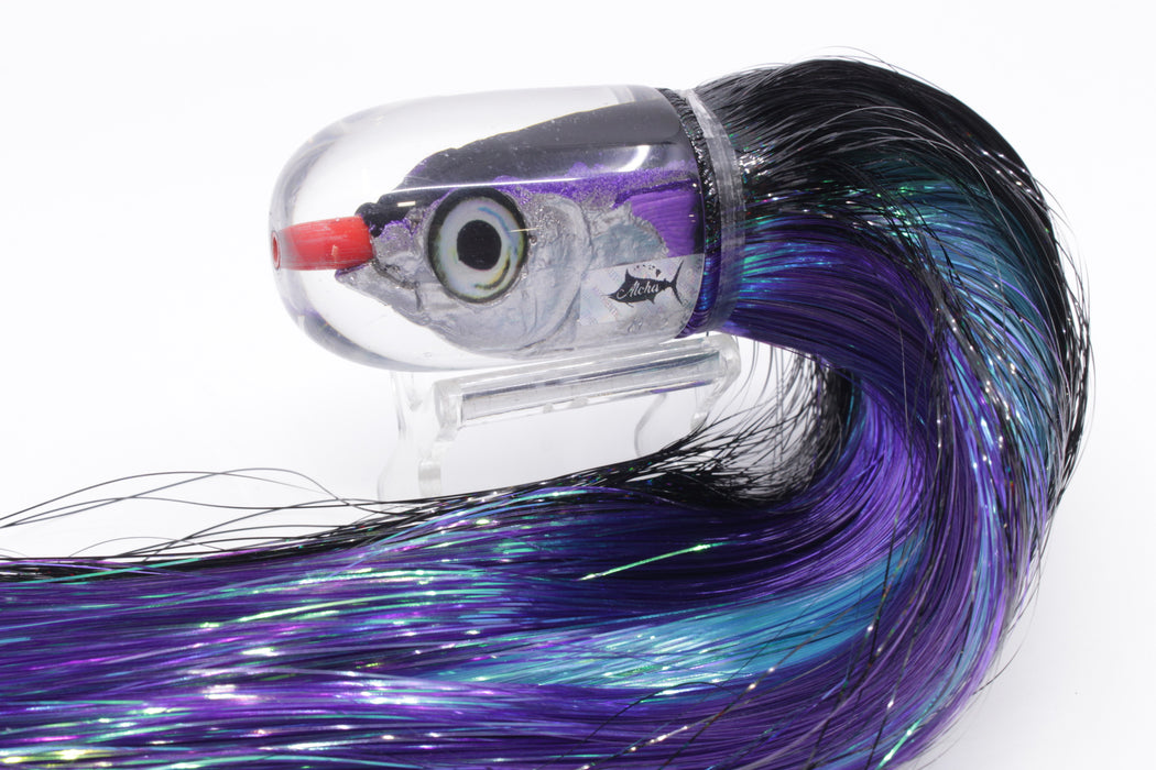 Aloha Lures Black-Purple Back Large Magic Malolo 12" 7oz Strobez Black-Purple