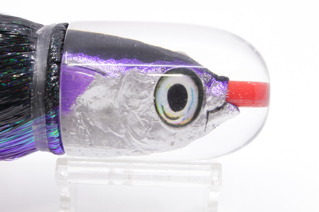 Aloha Lures Black-Purple Back Large Magic Malolo 12" 7oz Strobez Black-Purple