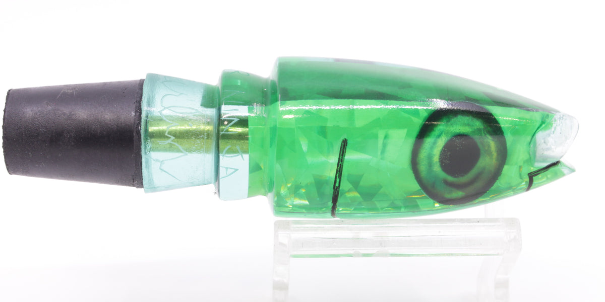 Aloha Lures Green Rainbow Flake Natural Eyes Super Ninja 9