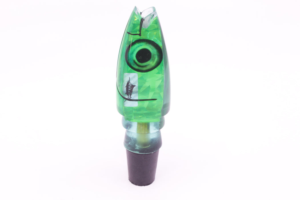 Aloha Lures Green Rainbow Flake Natural Eyes Super Ninja 9" 4oz