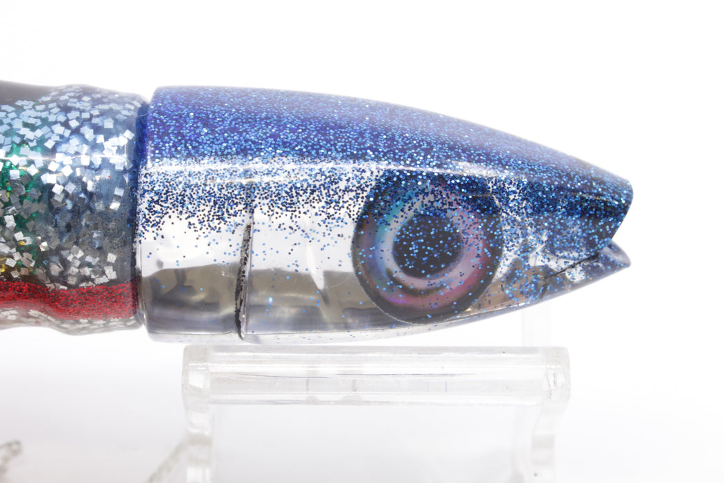 Aloha Lures Mirrored Blue Back Natural Eyes Super Ninja 9" 6oz Skirted Evil