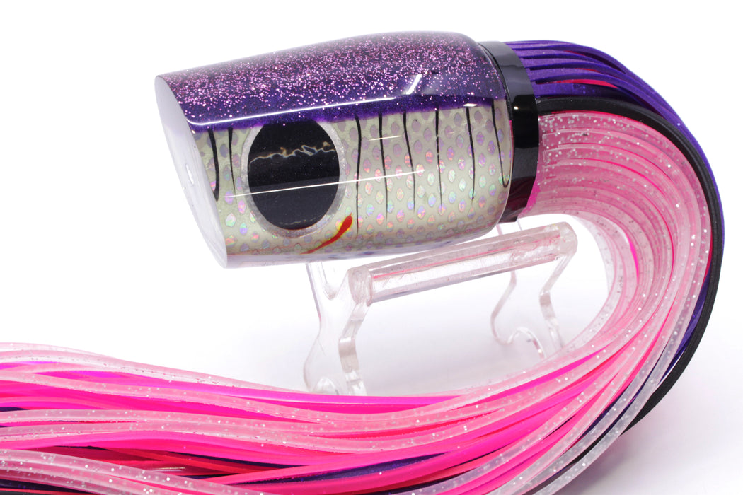 Amaral Lures White Rainbow Scale Purple Back Diamondback 14" 7oz Purple-Clear