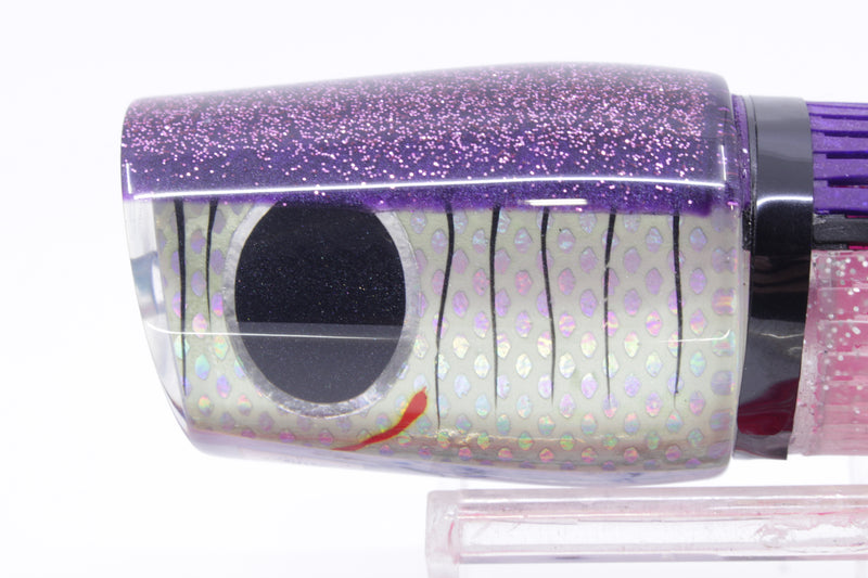 Amaral Lures White Rainbow Scale Purple Back Diamondback 14" 7oz Purple-Clear