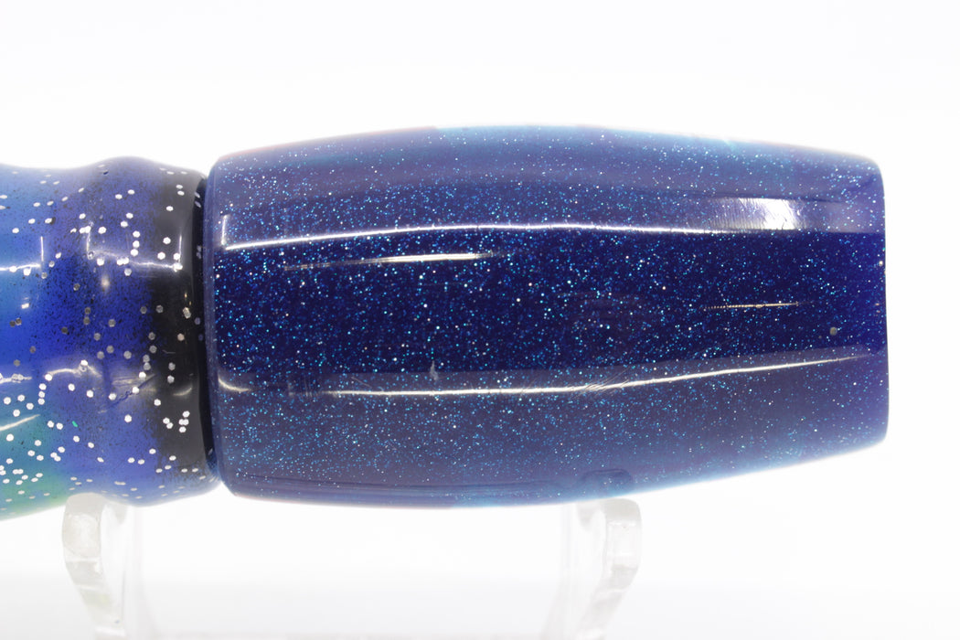 Coggin Lures Ice Rainbow Dichro Blue Back 4-Hole Kilauea Tado Scoop 9" 6oz Skirted