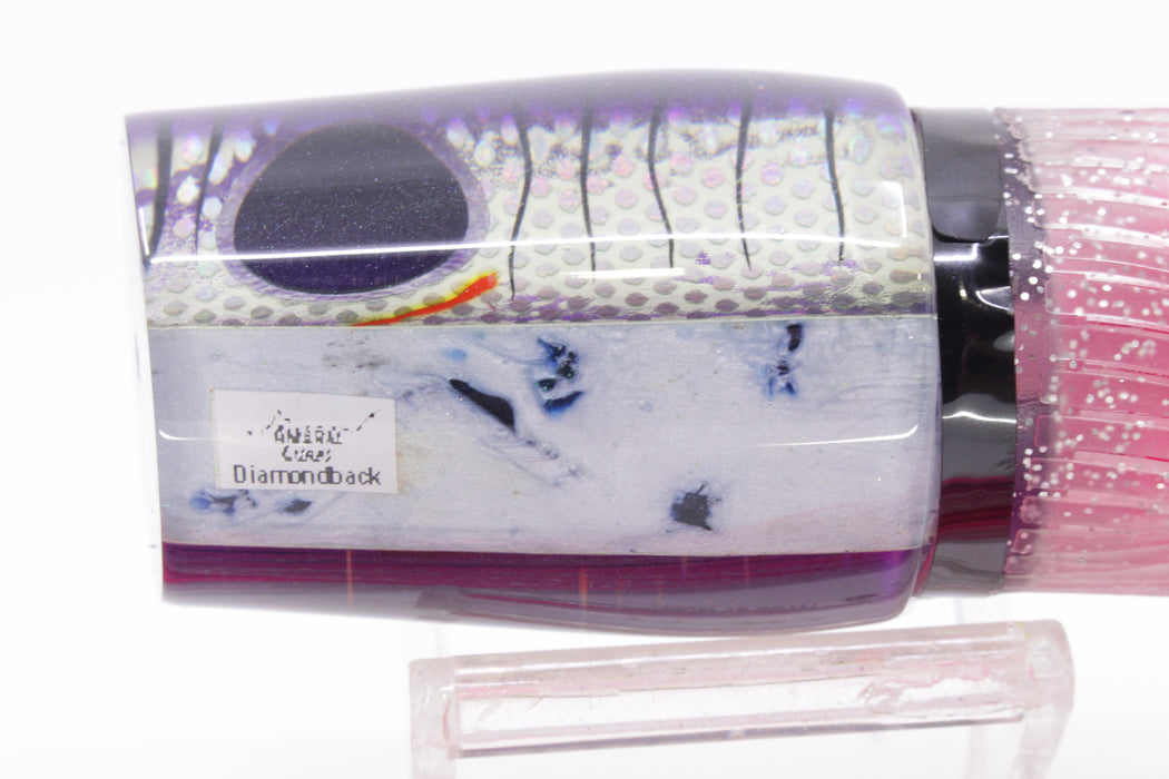 Amaral Lures White Rainbow Scale Purple Back Diamondback 14" 7oz Purple-Clear