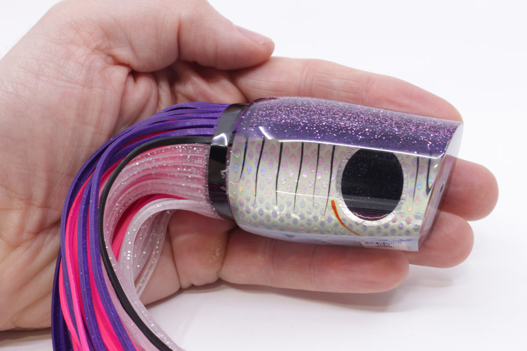 Amaral Lures White Rainbow Scale Purple Back Diamondback 14" 7oz Purple-Clear