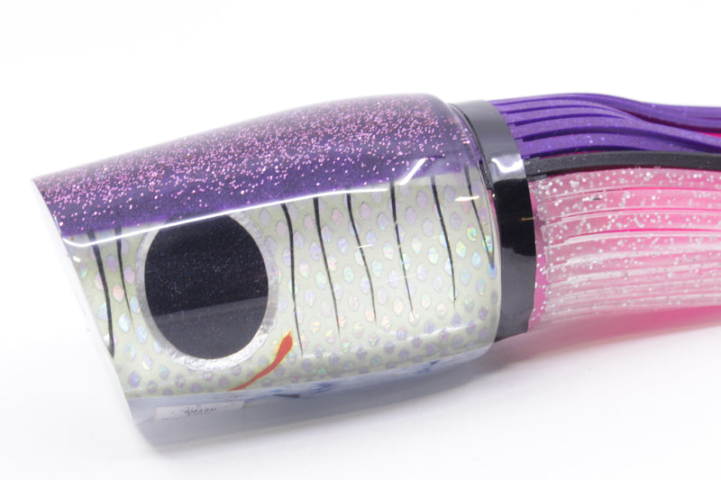 Amaral Lures White Rainbow Scale Purple Back Diamondback 14" 7oz Purple-Clear