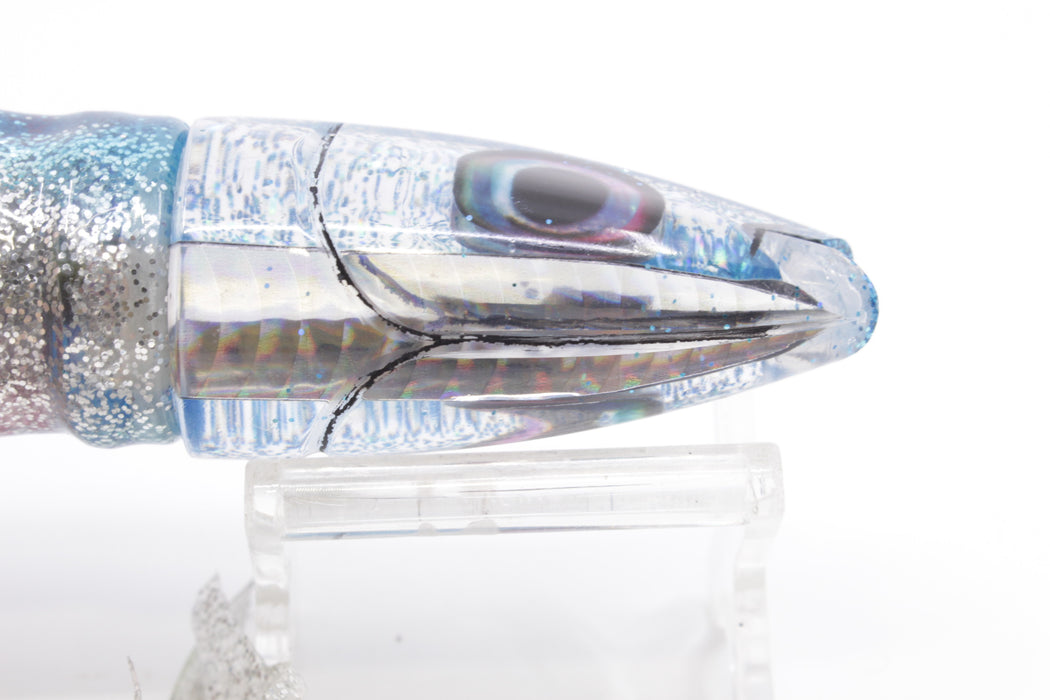 Aloha Lures Mirrored Ice Blue Back Natural Eyes Super Ninja 9" 6oz Skirted Blue-Silver