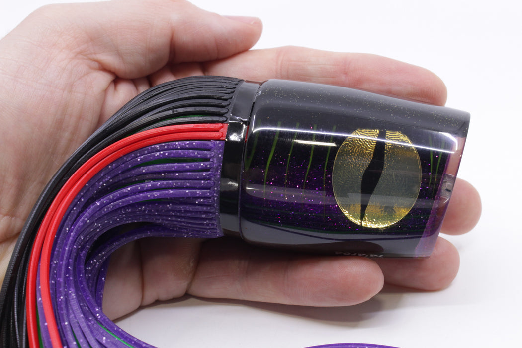 Amaral Lures Purple Glittered Pearl Black Back Gold Eyes Ta'aroa 14" 9oz Black-Purple