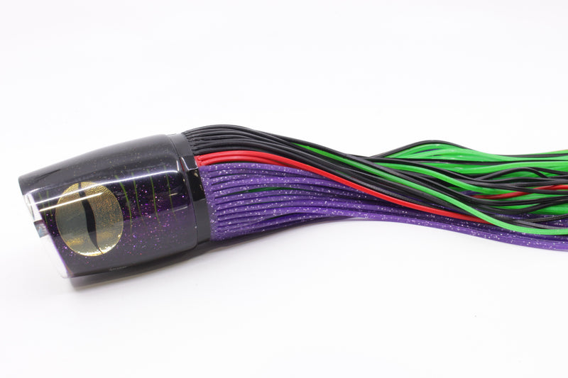 Amaral Lures Purple Glittered Pearl Black Back Gold Eyes Ta'aroa 14" 9oz Black-Purple