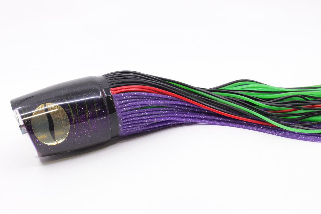 Amaral Lures Purple Glittered Pearl Black Back Gold Eyes Ta'aroa 14" 9oz Black-Purple