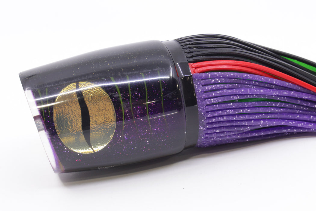 Amaral Lures Purple Glittered Pearl Black Back Gold Eyes Ta'aroa 14" 9oz Black-Purple