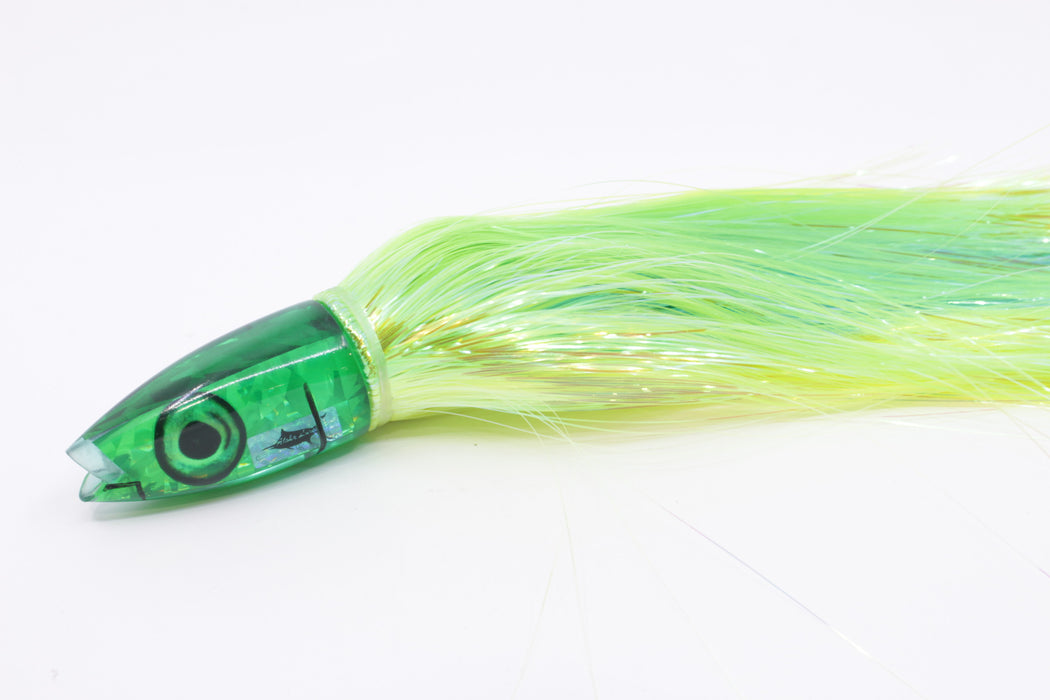 Aloha Lures Green Rainbow Flake Super Ninja 9" 5.2oz Strobez Green-Chartreuse