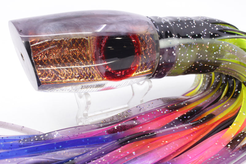 Tsutomu Lures Rainbow Scale Purple Marbled Back Classic Super Moke 14" 12.5oz Skirted