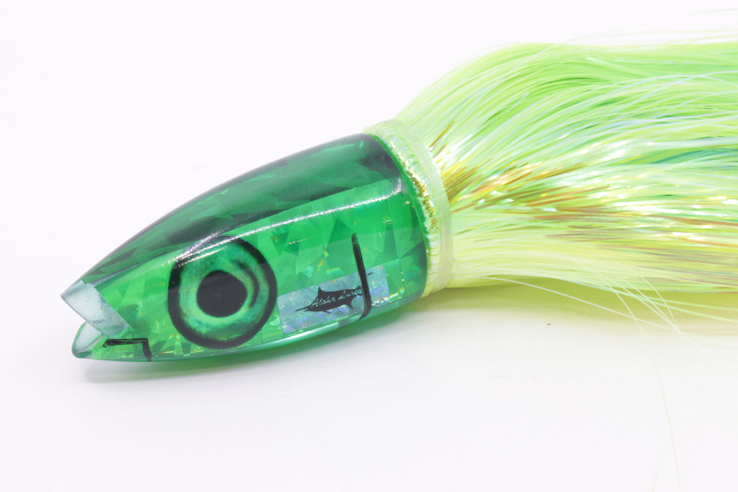 Aloha Lures Green Rainbow Flake Super Ninja 9" 5.2oz Strobez Green-Chartreuse