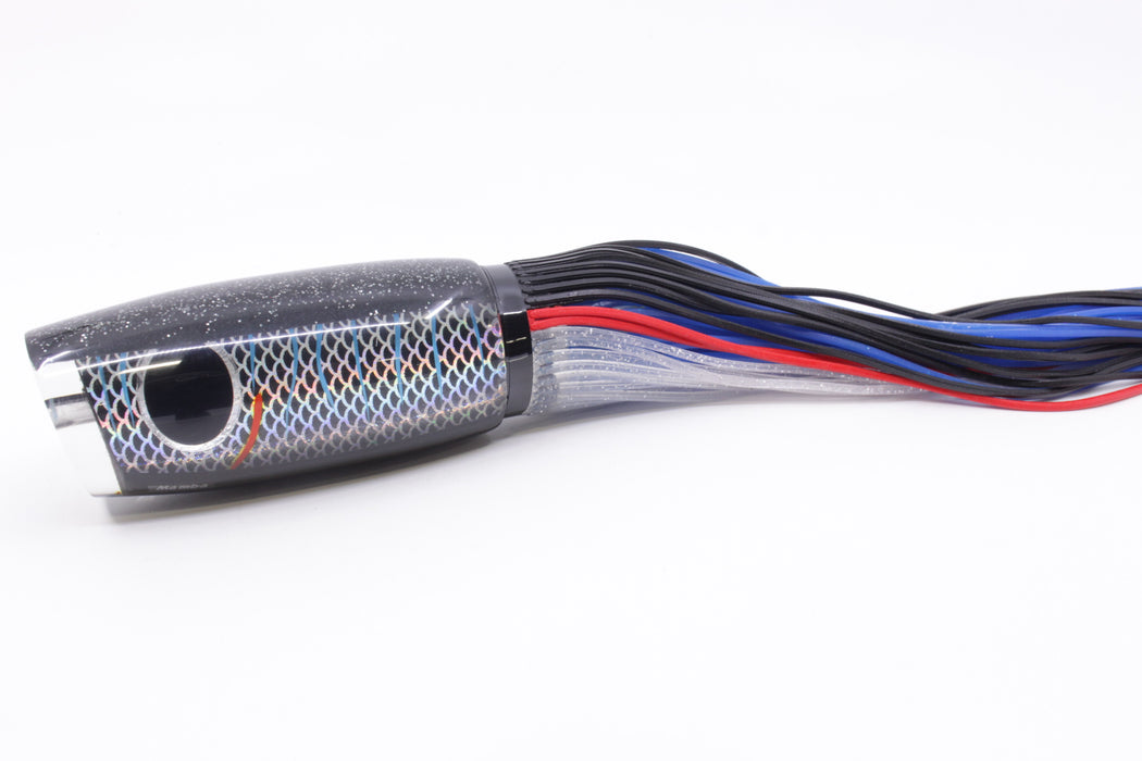 Amaral Lures Black Rainbow Scale Black Back Mamba 15" 9oz Black-Red-Clear