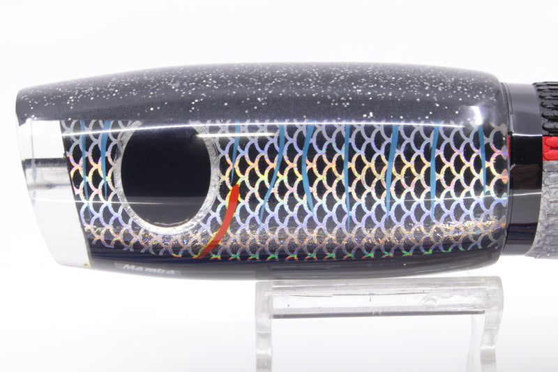 Amaral Lures Black Rainbow Scale Black Back Mamba 15" 9oz Black-Red-Clear