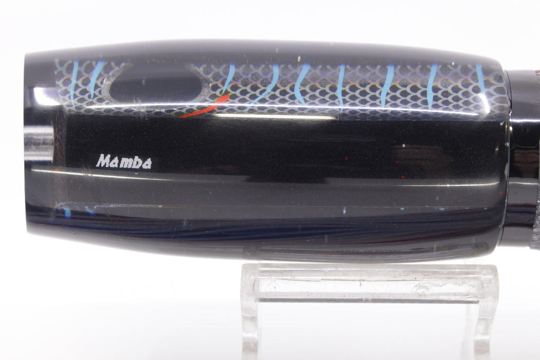 Amaral Lures Black Rainbow Scale Black Back Mamba 15" 9oz Black-Red-Clear