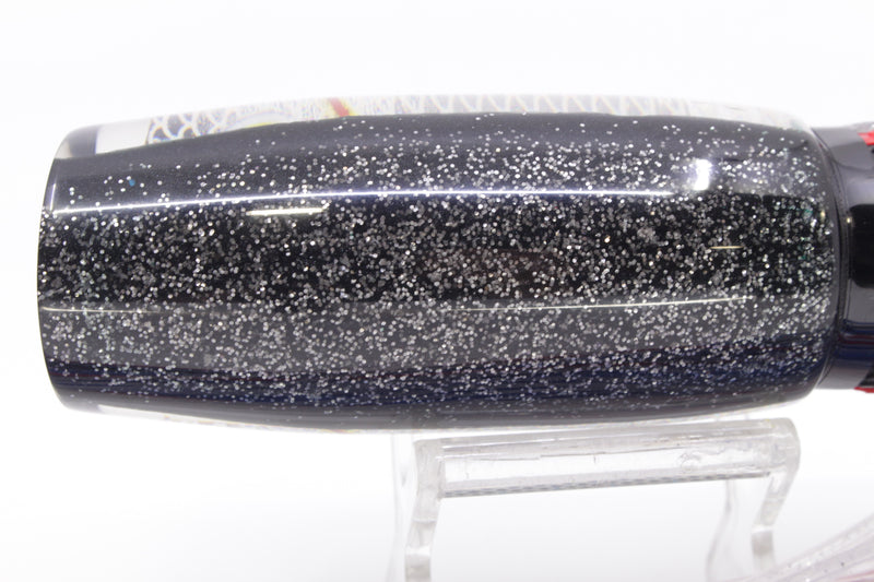 Amaral Lures Black Rainbow Scale Black Back Mamba 15" 9oz Black-Red-Clear