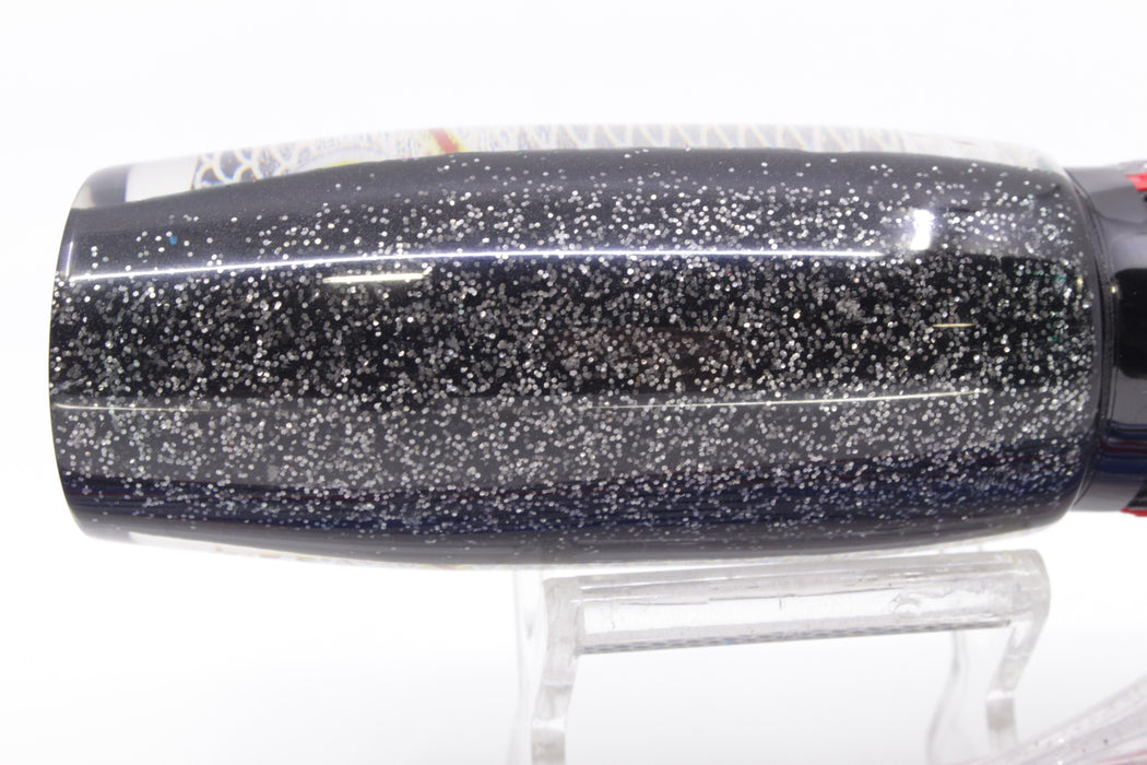 Amaral Lures Black Rainbow Scale Black Back Mamba 15" 9oz Black-Red-Clear