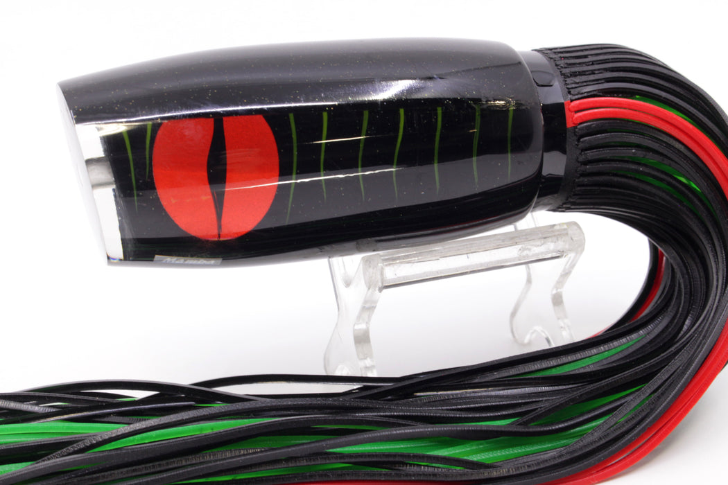 Amaral Lures Black Pearl Green Stripes Black Back Mamba 15" 9oz Black-Red-Black