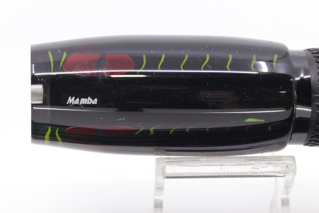 Amaral Lures Black Pearl Green Stripes Black Back Mamba 15" 9oz Black-Red-Black