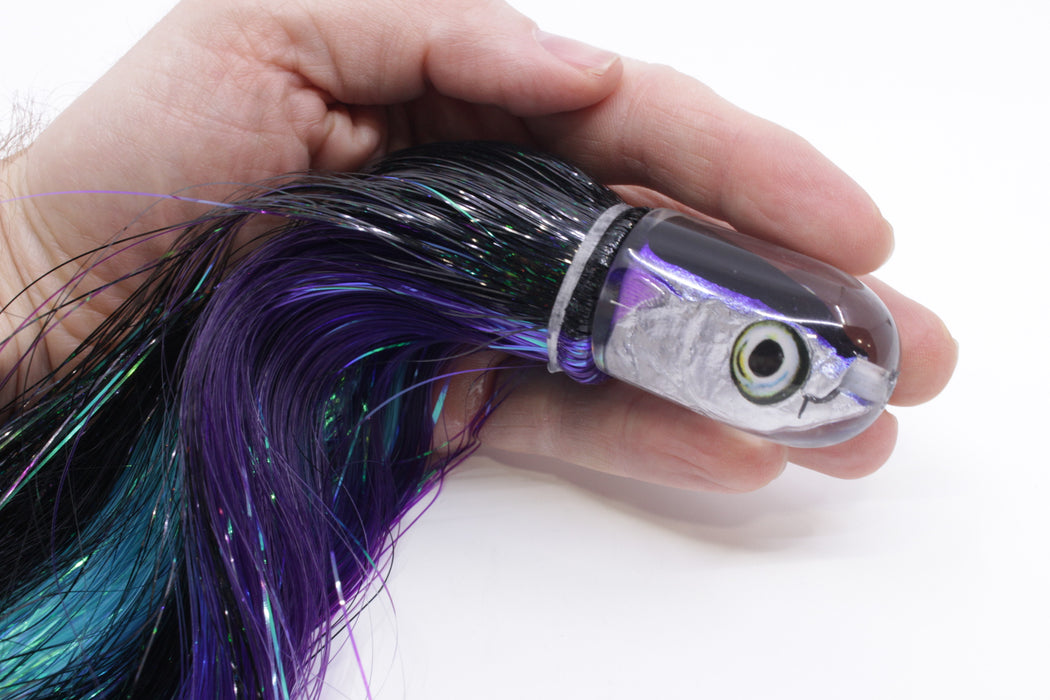 Aloha Lures Black-Purple Back Purple Fins Magic Malolo 9" 4oz Strobez Black-Purple