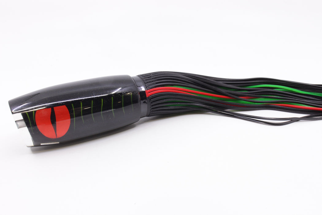 Amaral Lures Black Pearl Green Stripes Black Back Mamba 15" 9oz Black-Red-Black