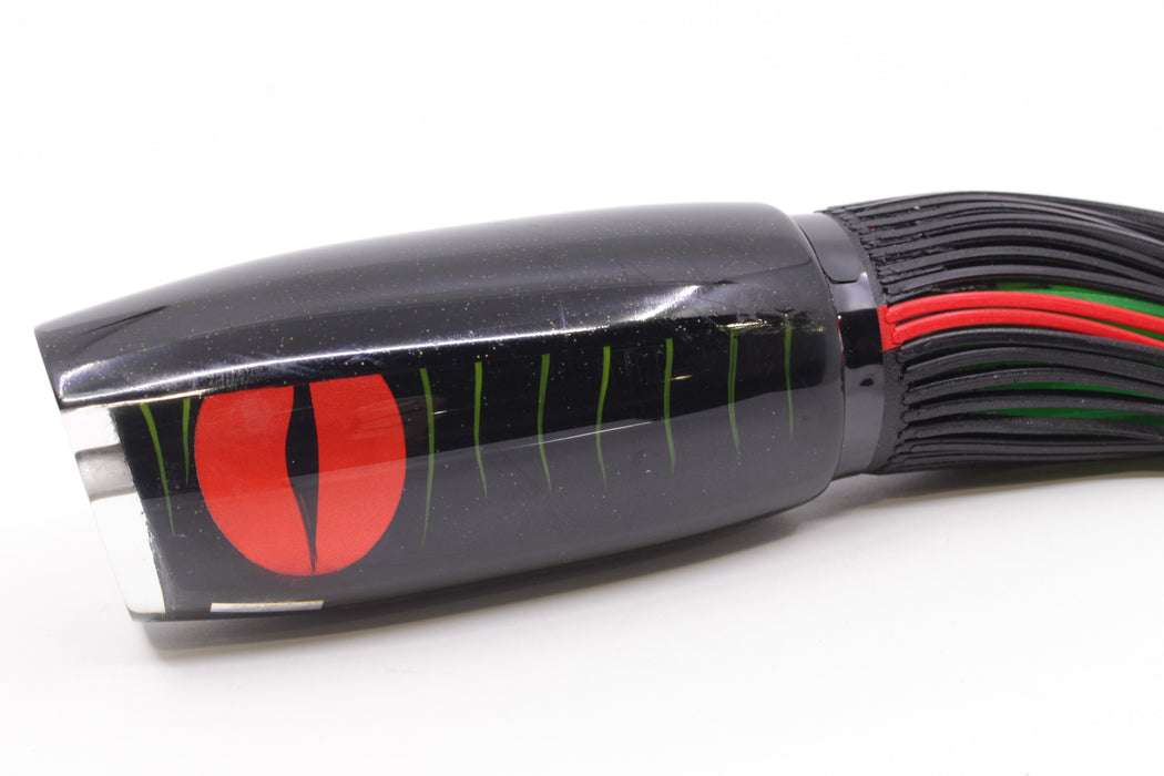 Amaral Lures Black Pearl Green Stripes Black Back Mamba 15" 9oz Black-Red-Black