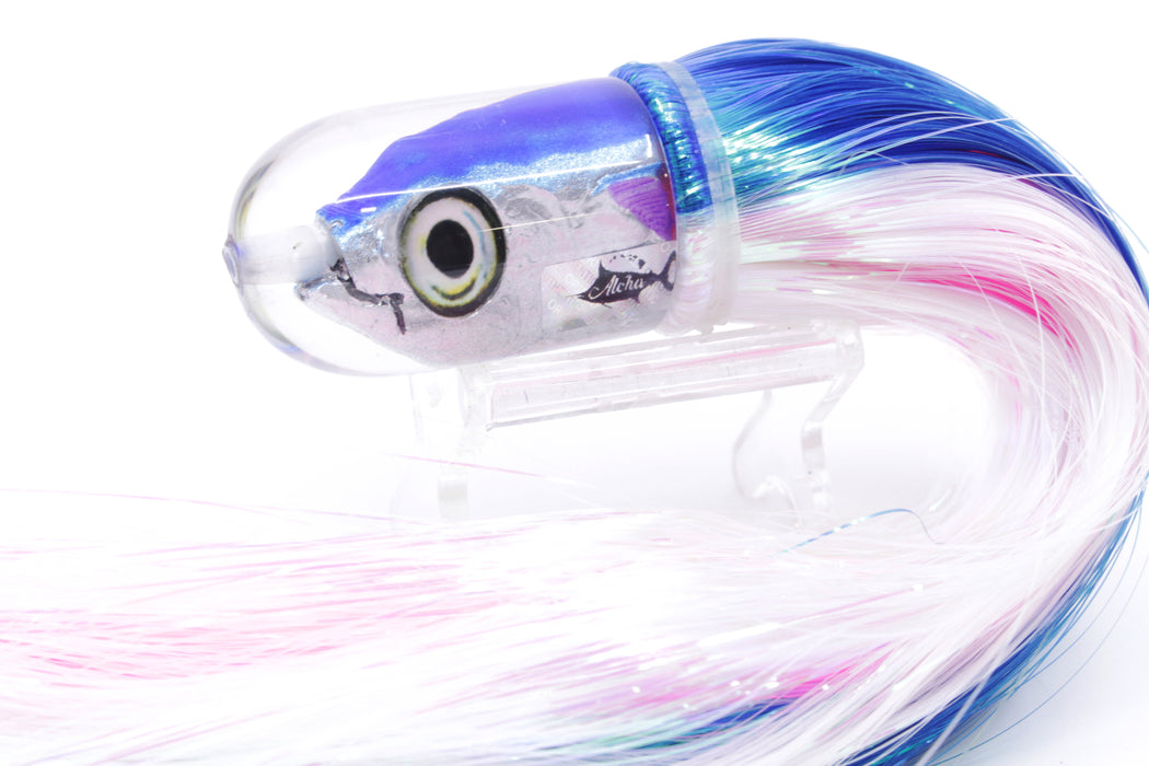 Aloha Lures Blue-Ice Blue Back Purple Fins Magic Malolo 9" 4oz Strobez Blue-White/Pink