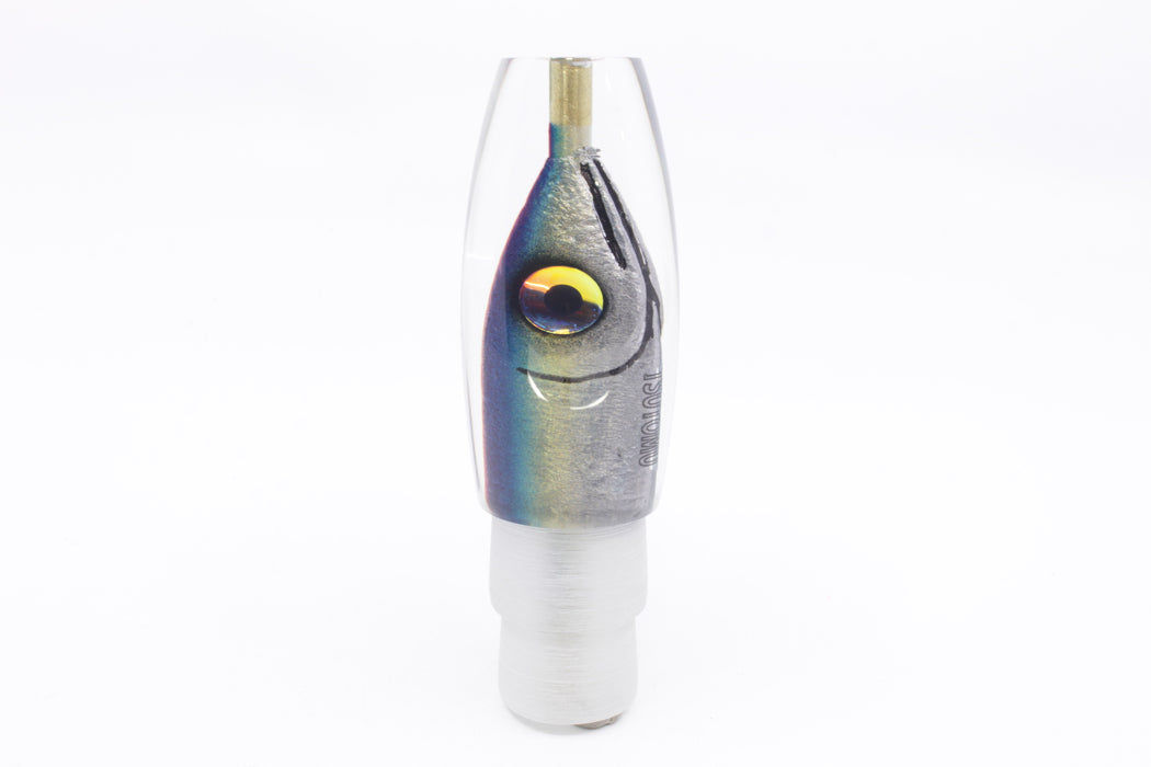 Tsutomu Lures Blue-Green-Gold-Silver Fish Head Rainbow Eyes Moke Invert 9" 5oz