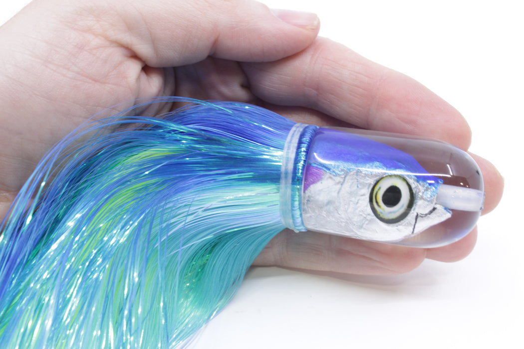 Aloha Lures Blue-Ice Blue Back Purple Fins Magic Malolo 9" 4oz Strobez Blue-Ice Blue