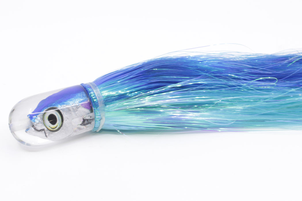 Aloha Lures Blue-Ice Blue Back Purple Fins Magic Malolo 9" 4oz Strobez Blue-Ice Blue